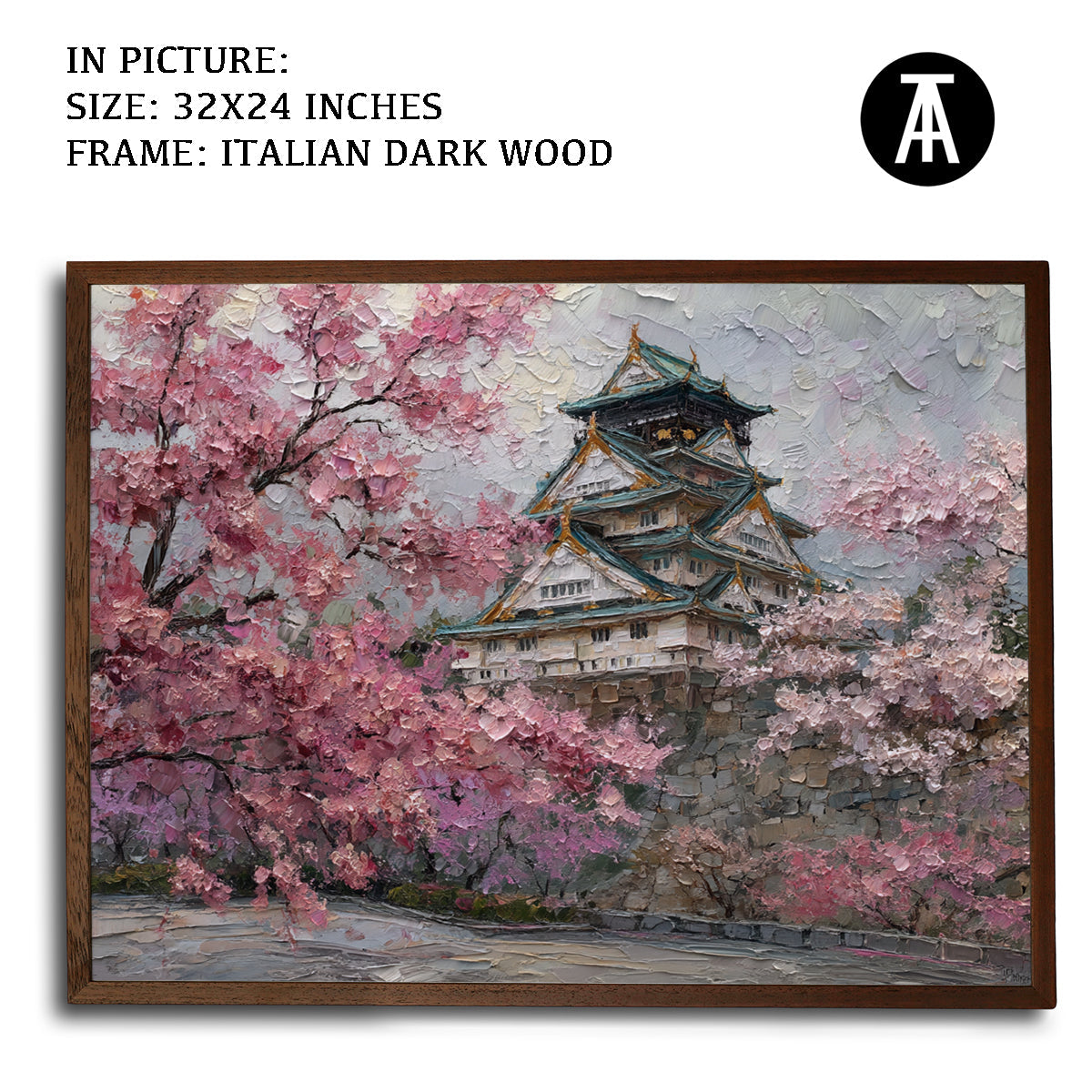 Artwork in Dark Wood Frame