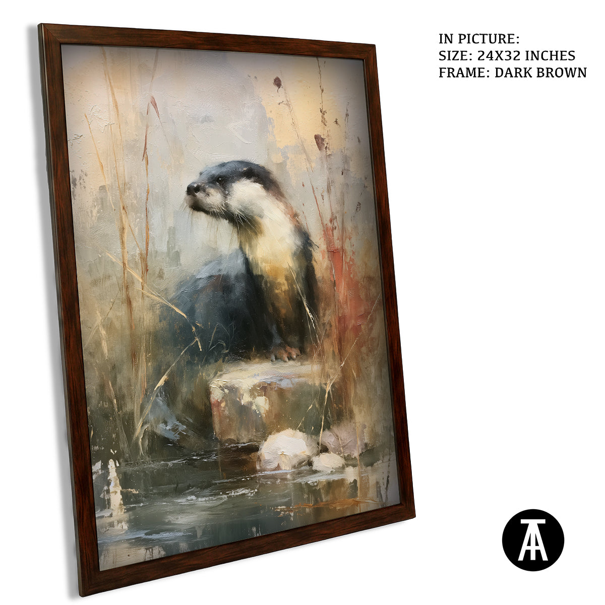 Artwork in Dark Brown Frame