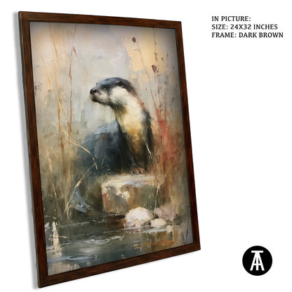 Artwork in Dark Brown Frame