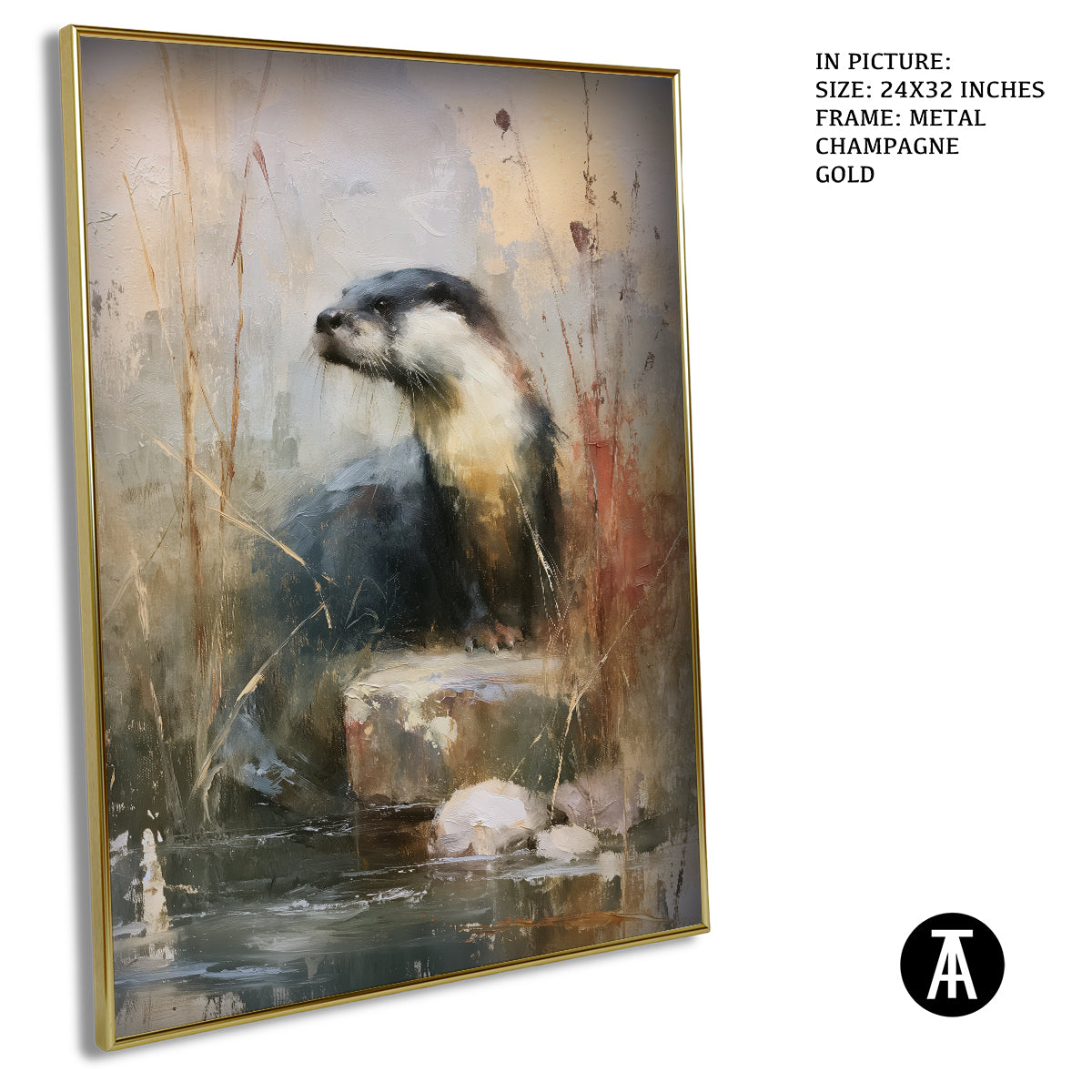 Artwork in Metal Champagne Gold Frame