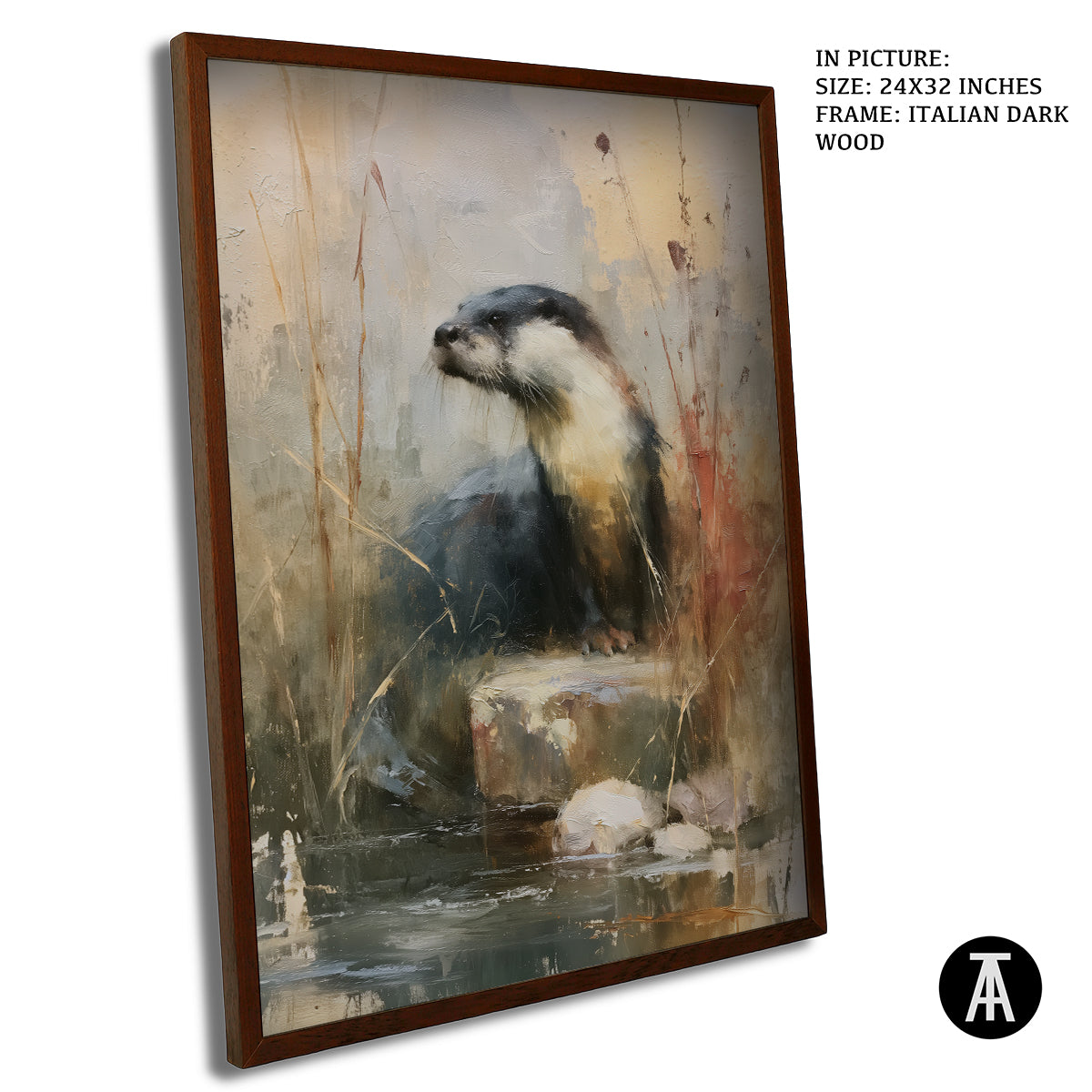Artwork in Dark Wood Frame