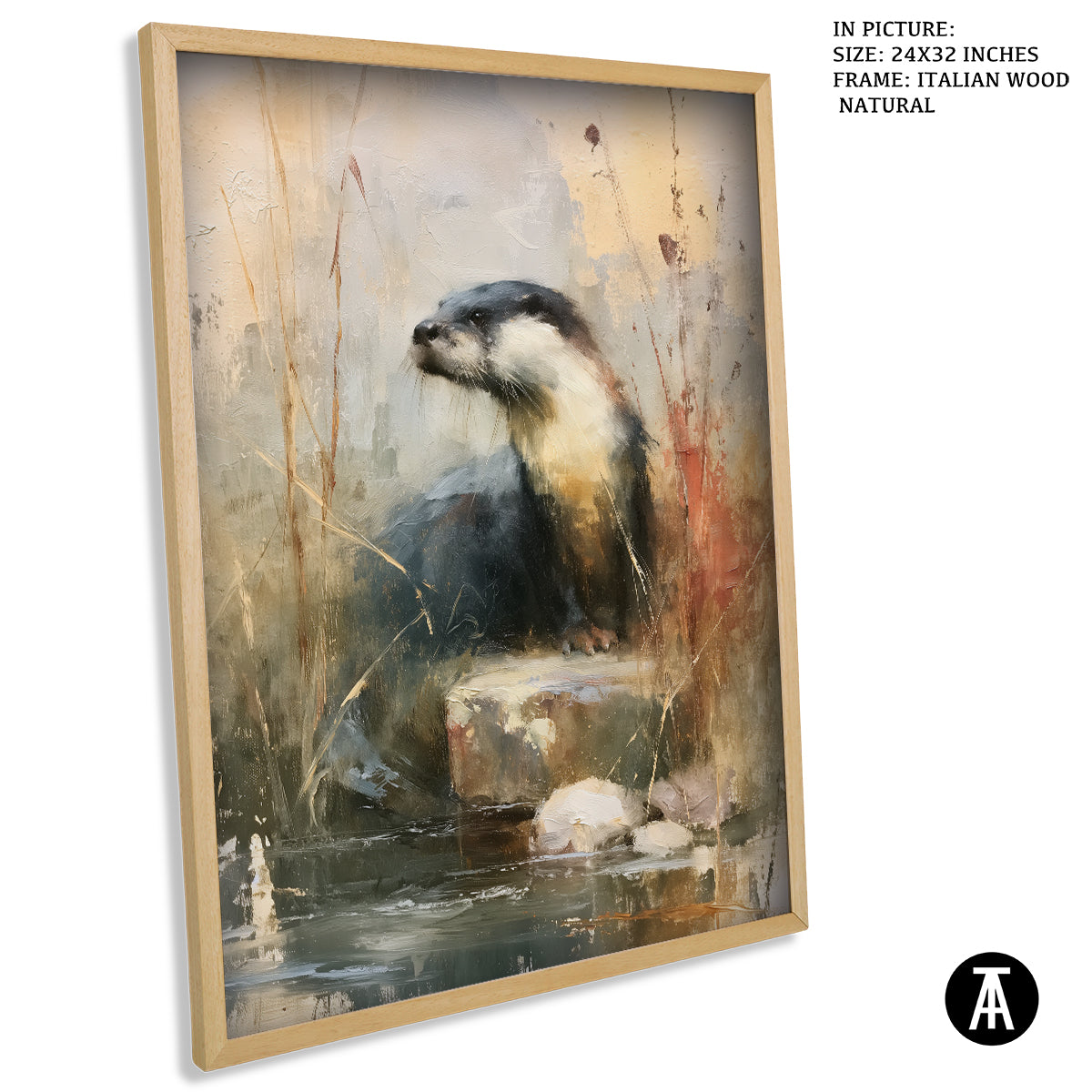 Artwork in Natural Wood Frame
