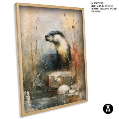 Artwork in Natural Wood Frame