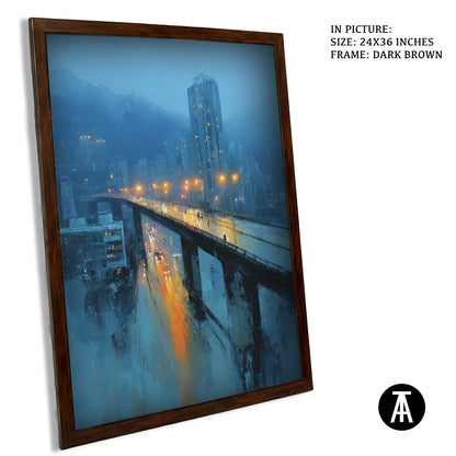 Artwork in Dark Brown Frame