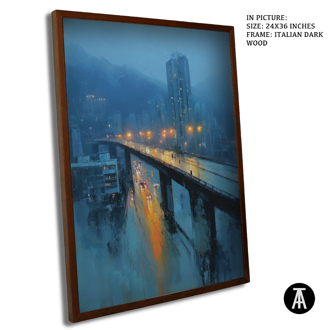 Artwork in Dark Wood Frame