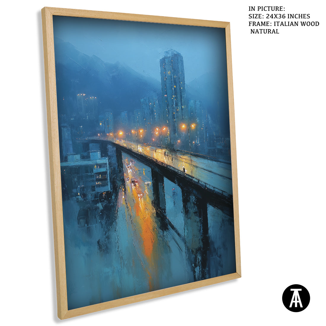 Artwork in Natural Wood Frame