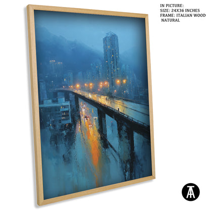 Artwork in Natural Wood Frame