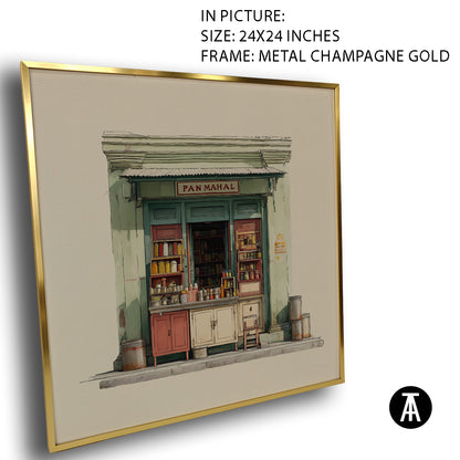 Artwork in Metal Champagne Gold Frame
