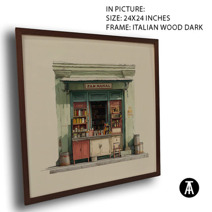 Artwork in Dark Wood Frame