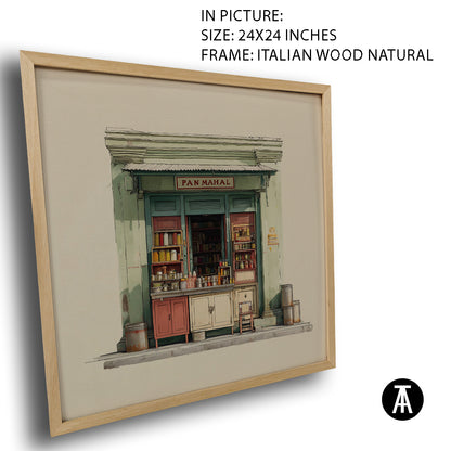 Artwork in Natural Wood Frame