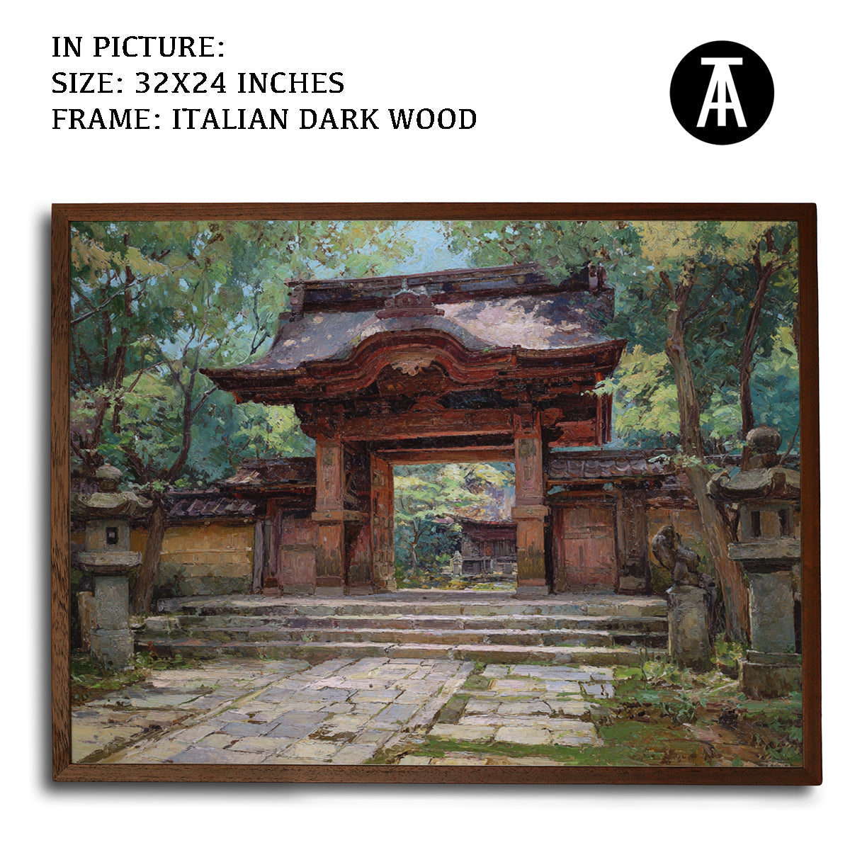 Artwork in Dark Wood Frame