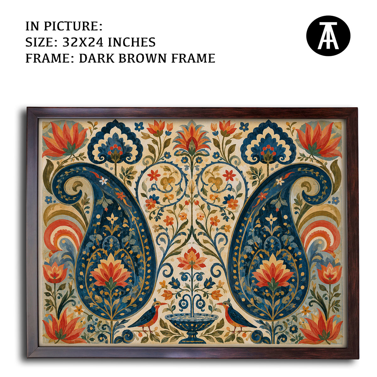 Artwork in Dark Brown Frame