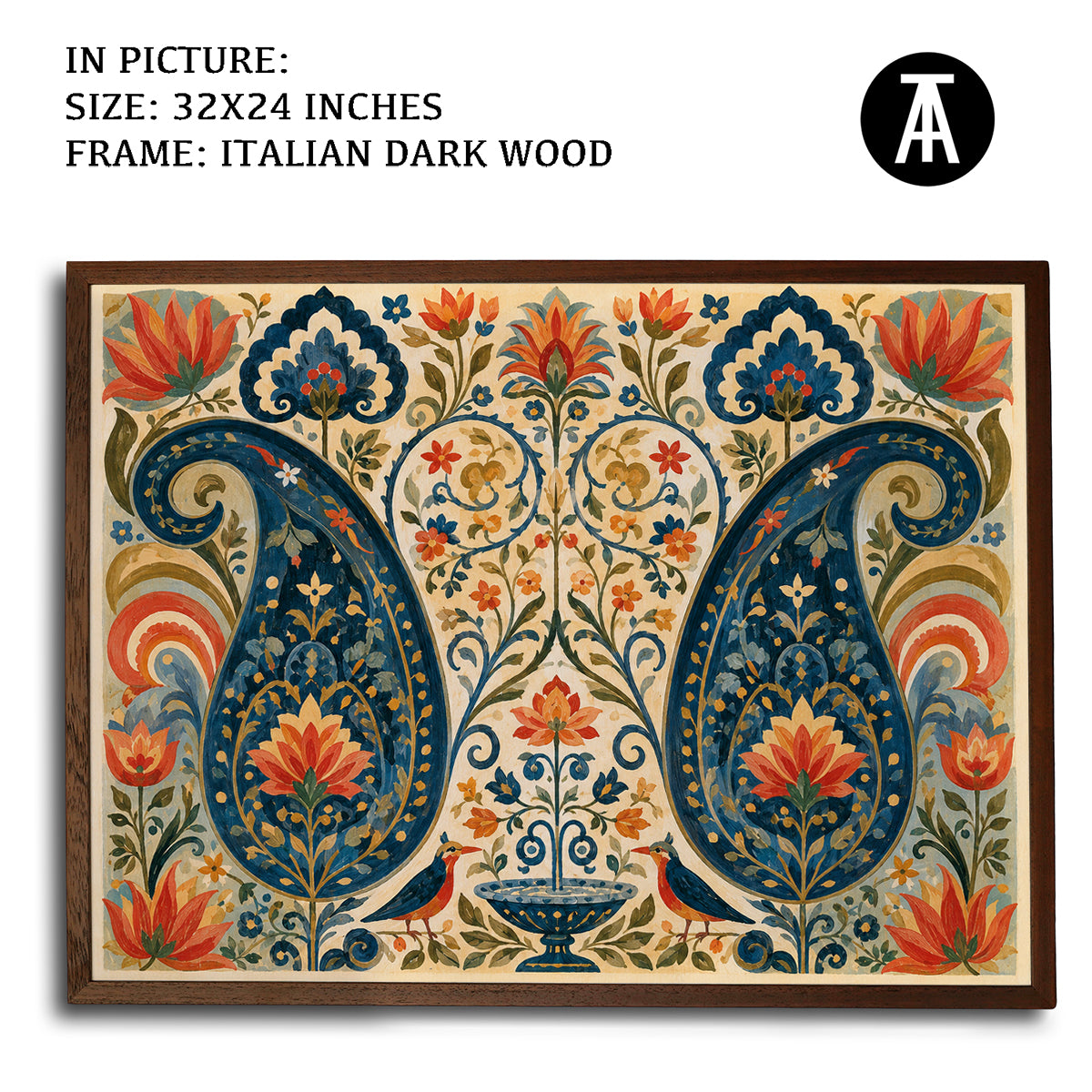 Artwork in Dark Wood Frame