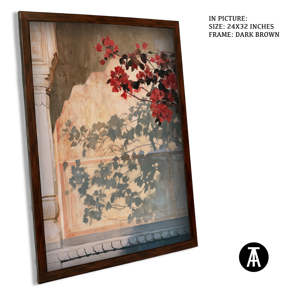 Artwork in Dark Brown Frame
