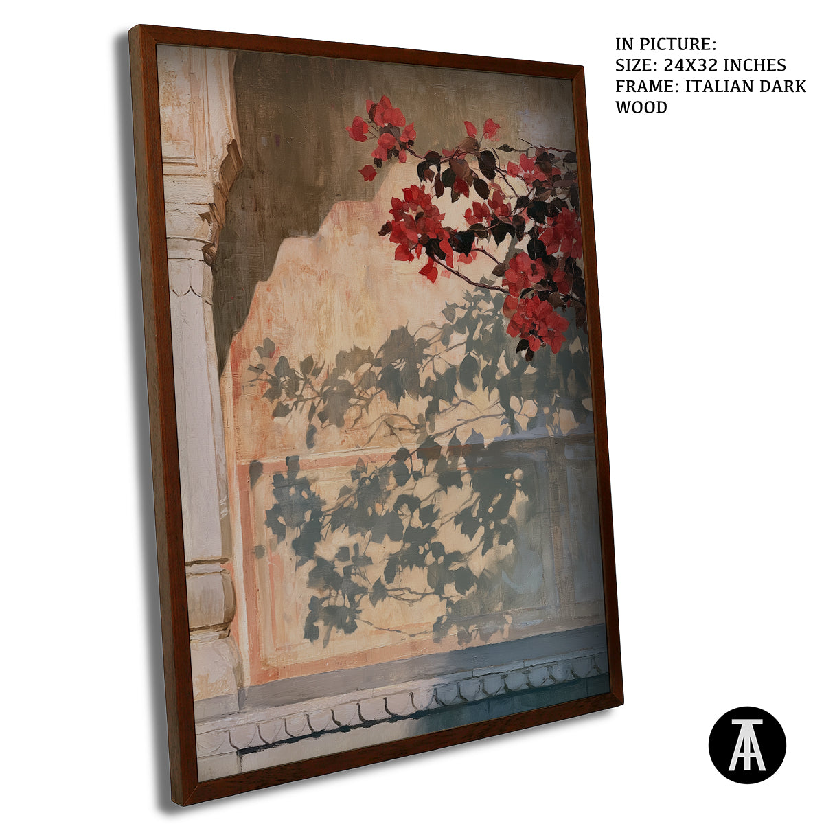 Artwork in Dark Wood Frame