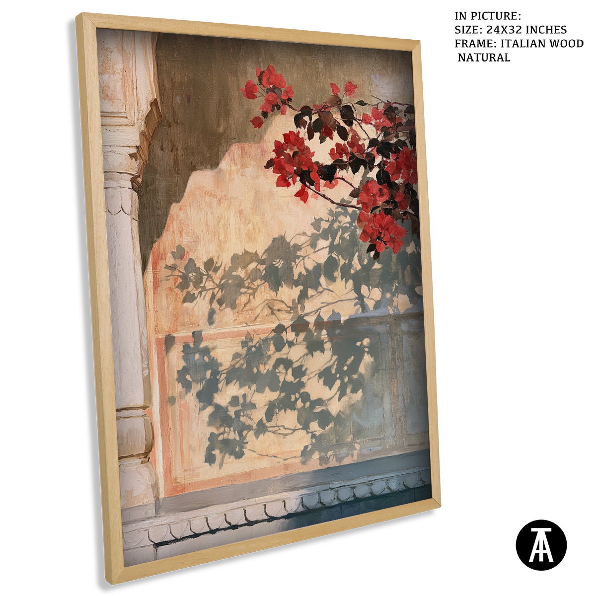 Artwork in Natural Wood Frame