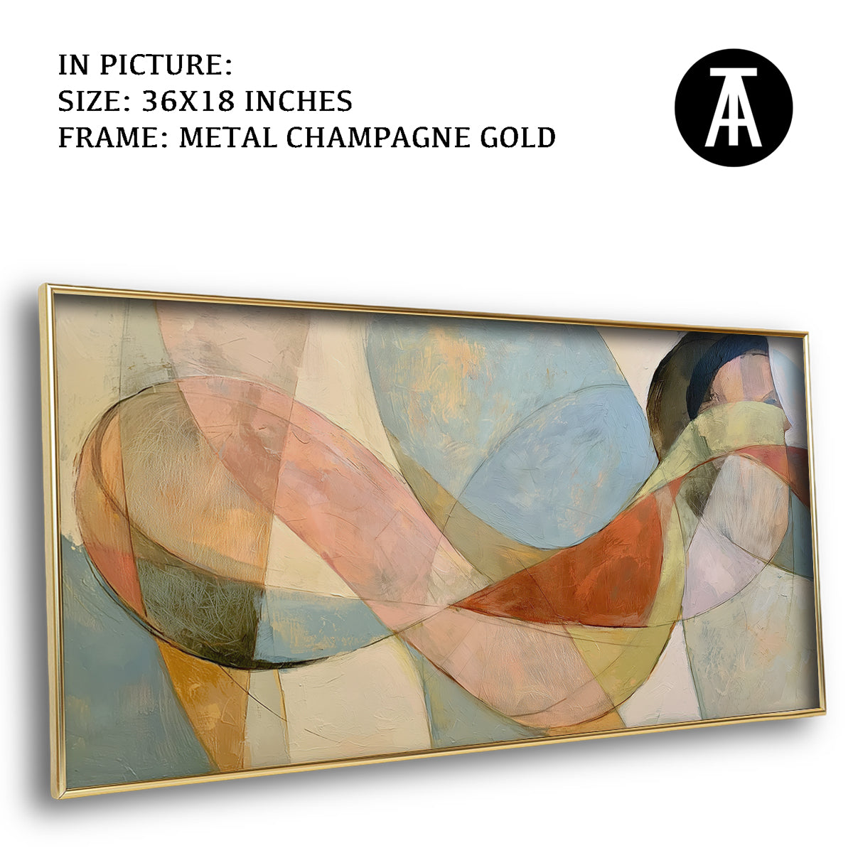 Artwork in Metal Champagne Gold Frame