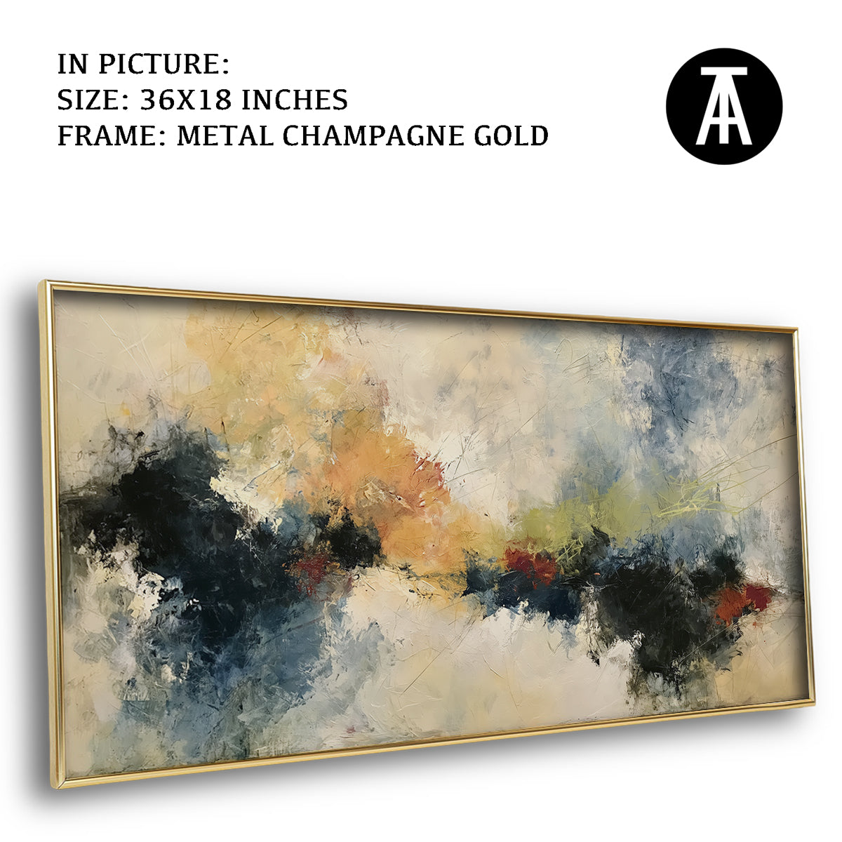 Artwork in Metal Champagne Gold Frame