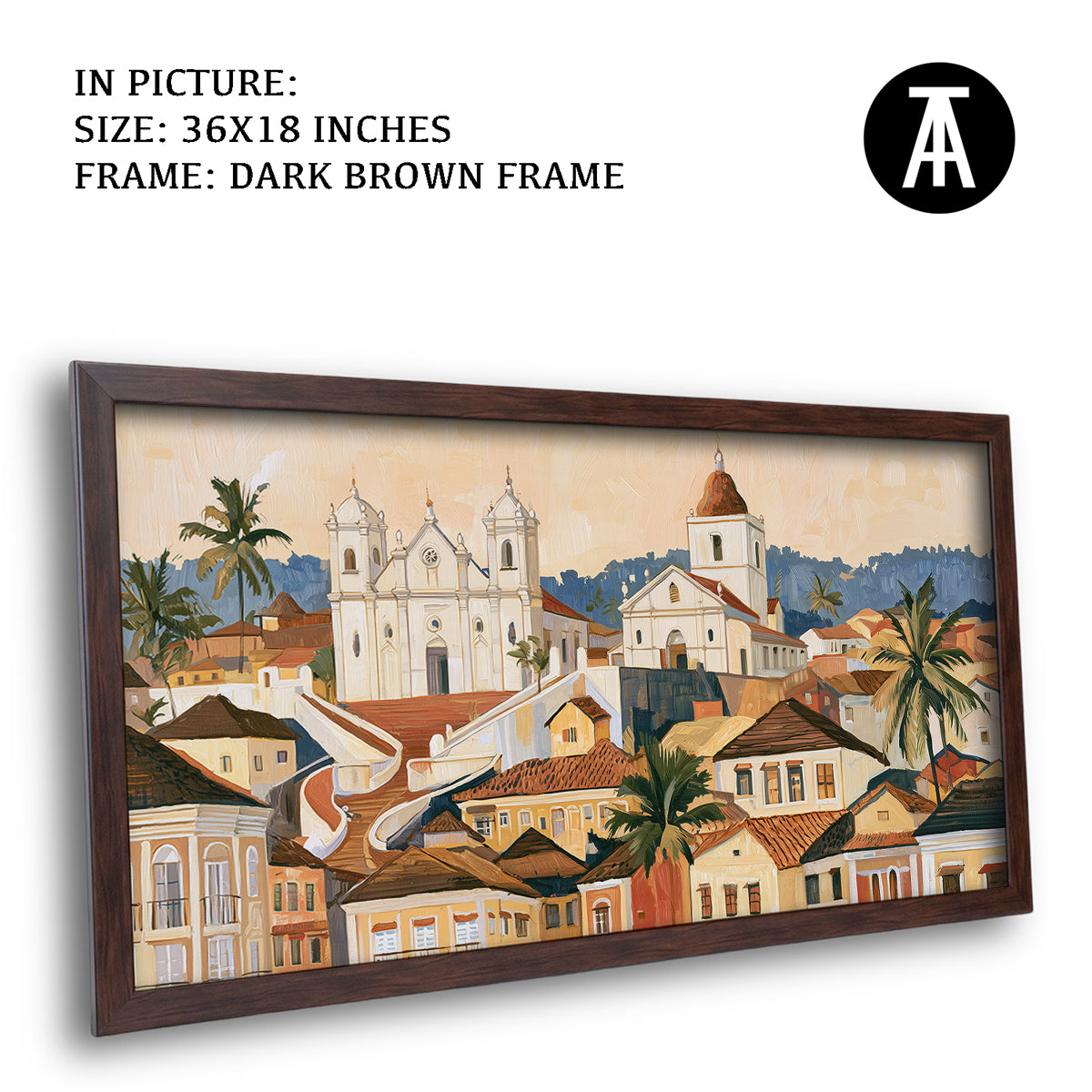 Artwork in Dark Brown Frame