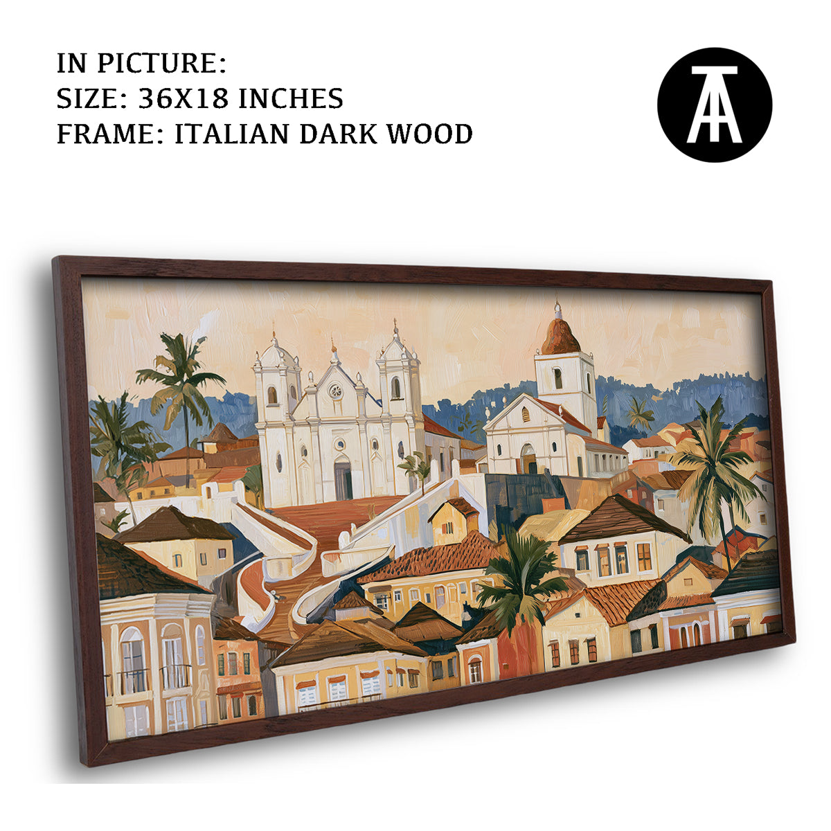 Artwork in Dark Wood Frame