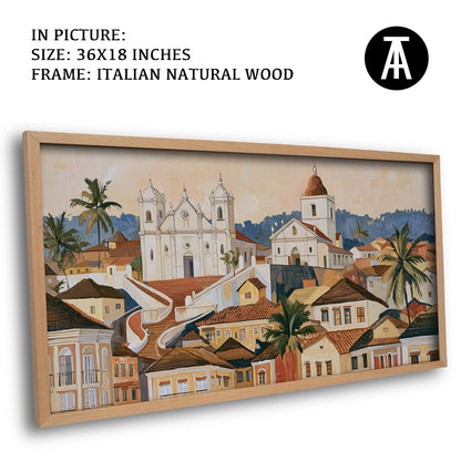 Artwork in Natural Wood Frame