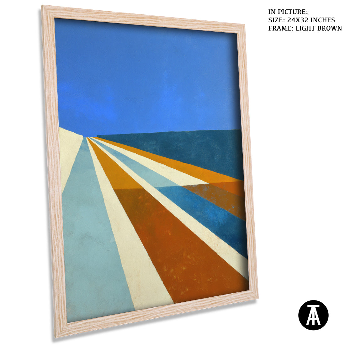 Artwork in Light Brown Frame