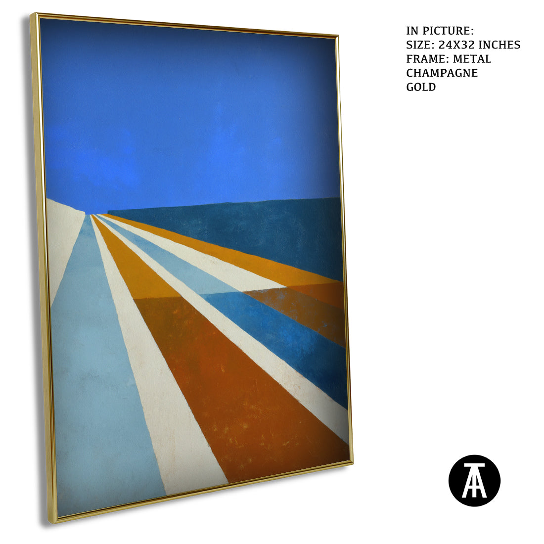 Artwork in Metal Champagne Gold Frame