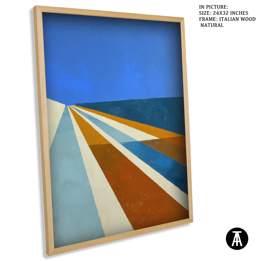 Artwork in Natural Wood Frame