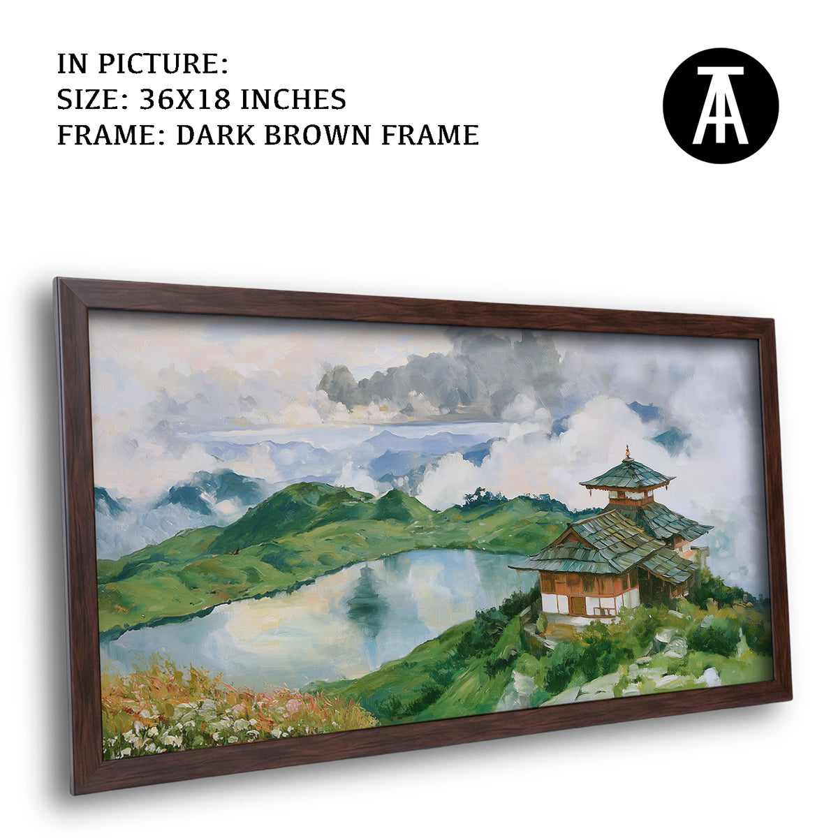 Artwork in Dark Brown Frame