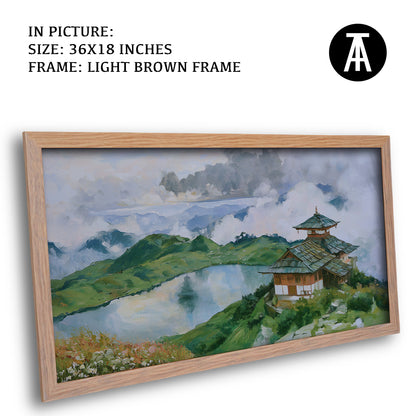 Artwork in Light Brown Frame