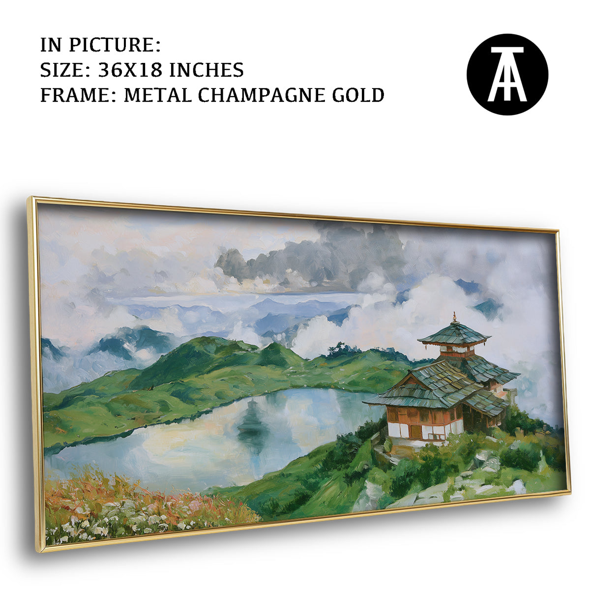 Artwork in Metal Champagne Gold Frame