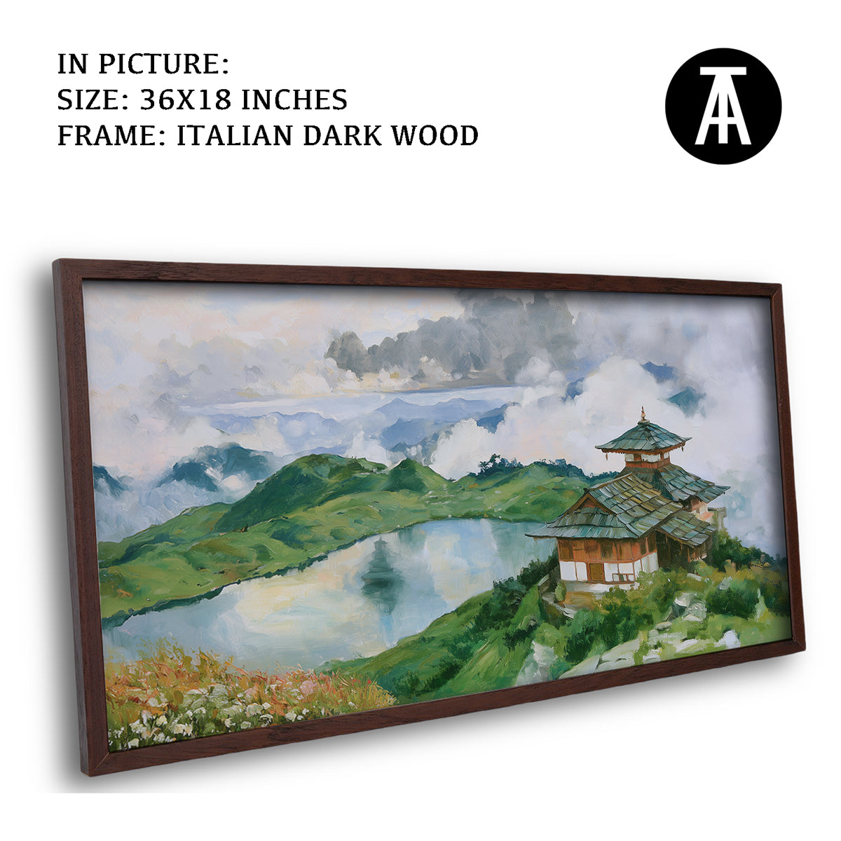 Artwork in Dark Wood Frame