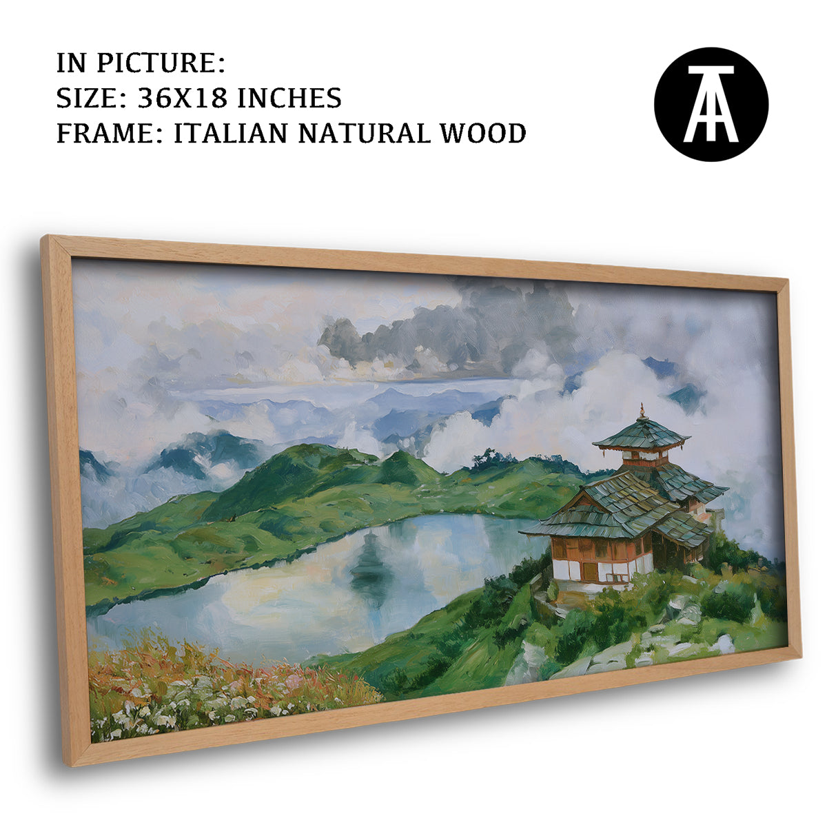 Artwork in Natural Wood Frame