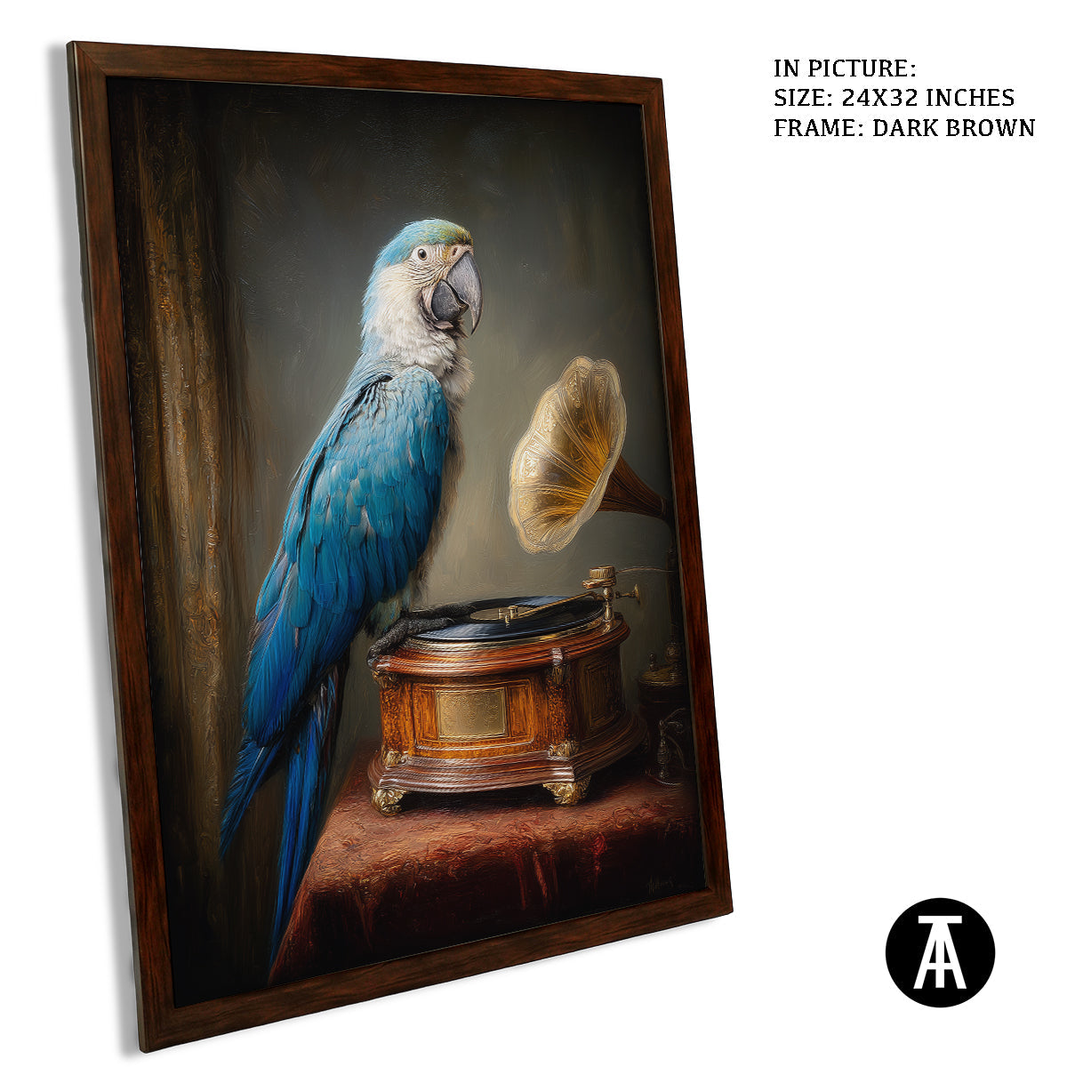 Artwork in Dark Brown Frame