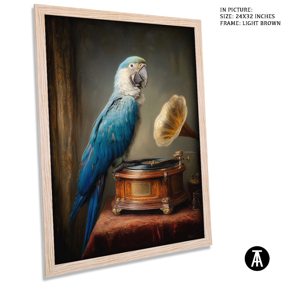 Artwork in Light Brown Frame