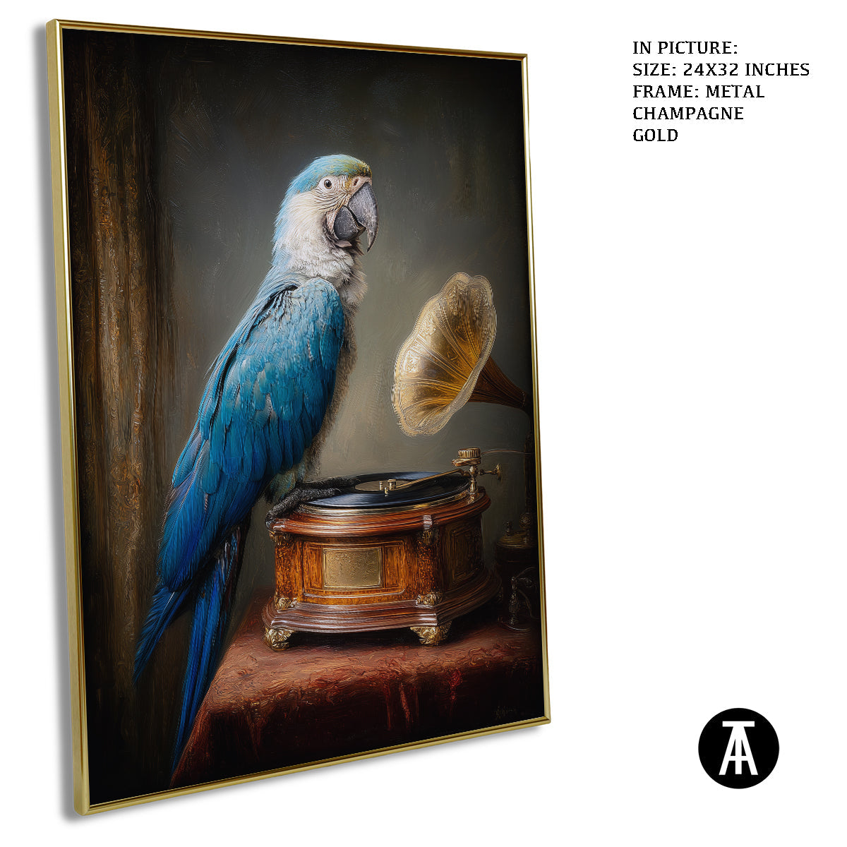 Artwork in Metal Champagne Gold Frame