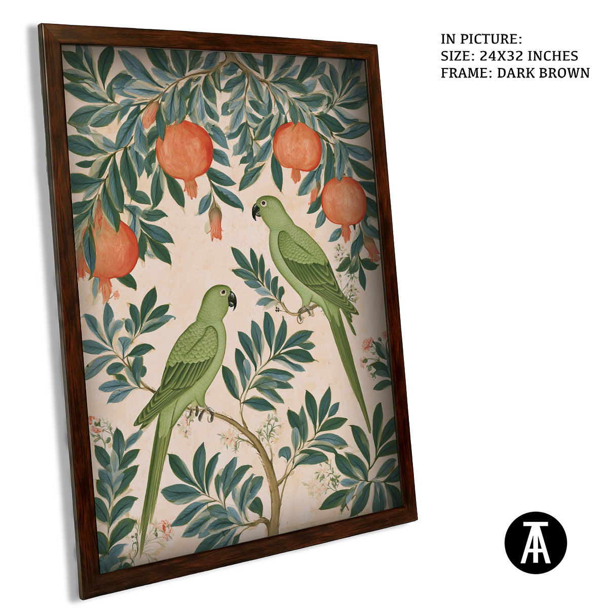 Artwork in Dark Brown Frame