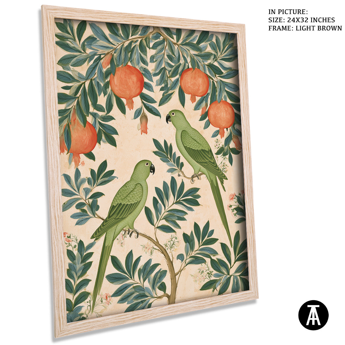 Artwork in Light Brown Frame