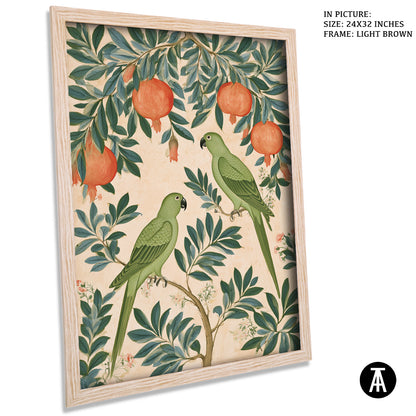 Artwork in Light Brown Frame