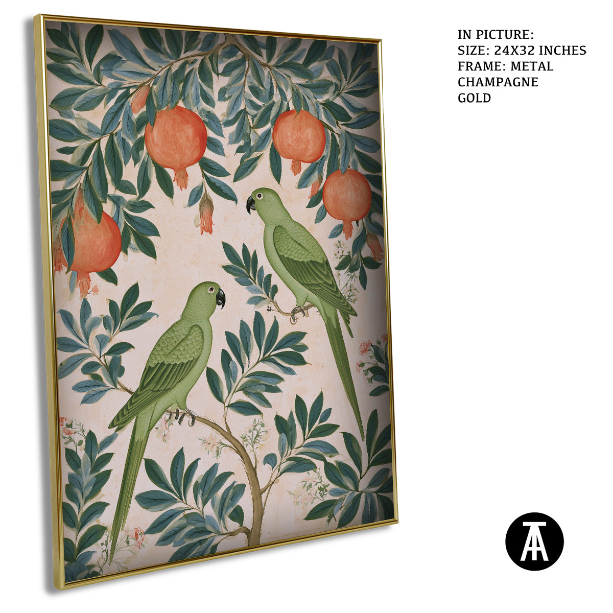 Artwork in Metal Champagne Gold Frame