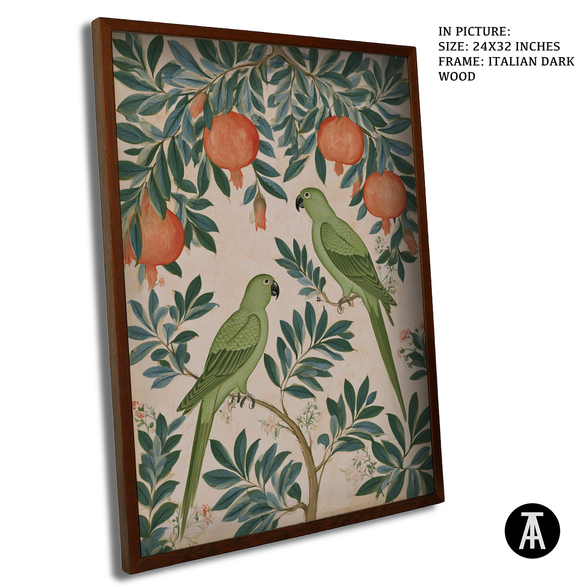 Artwork in Dark Wood Frame