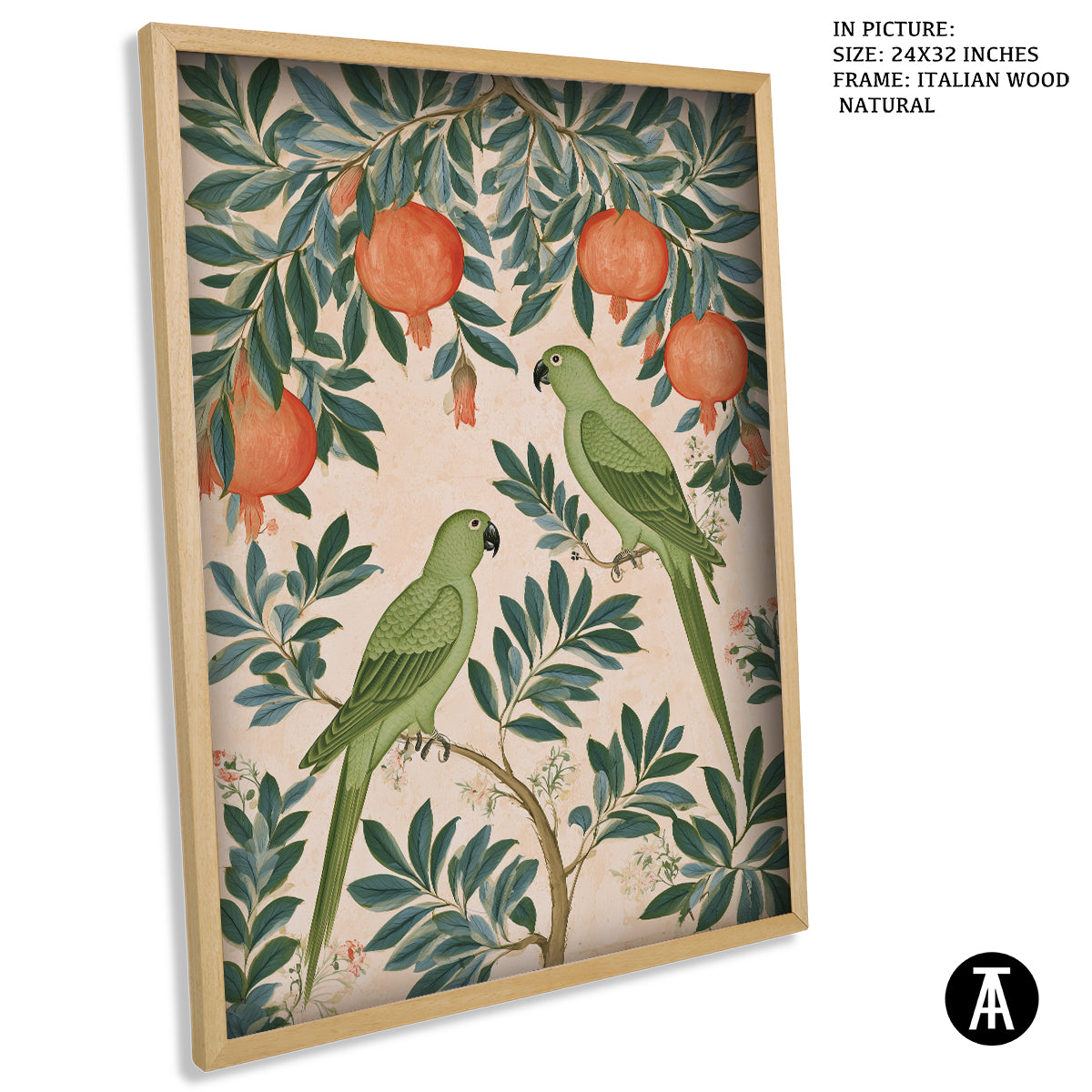 Artwork in Natural Wood Frame