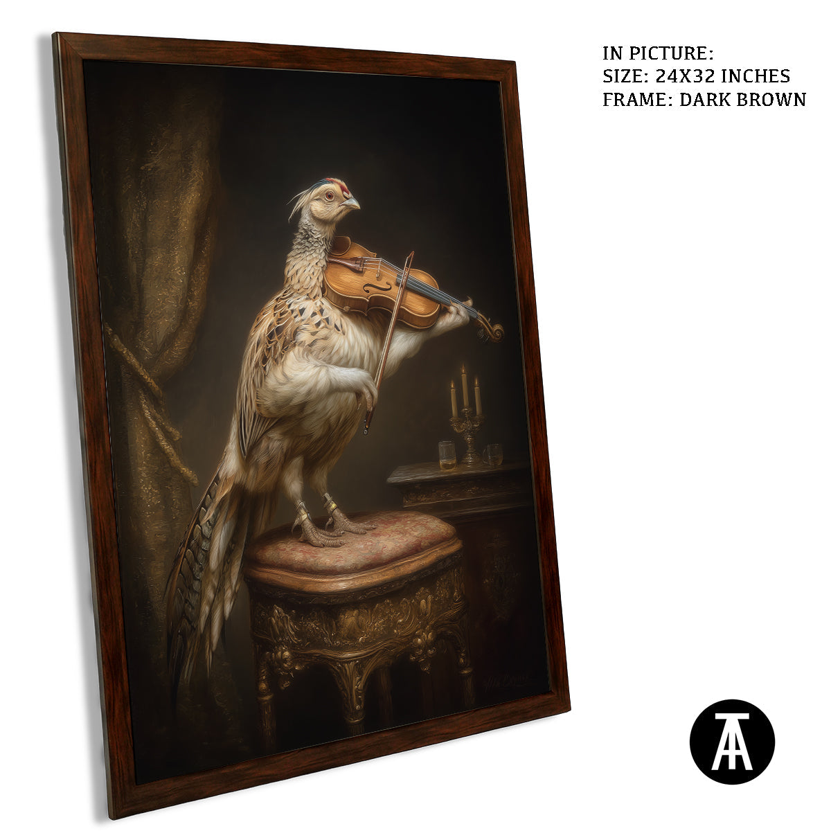 Artwork in Dark Brown Frame