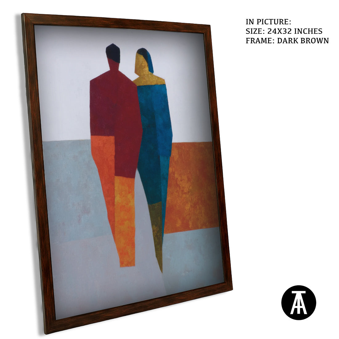 Artwork in Dark Brown Frame