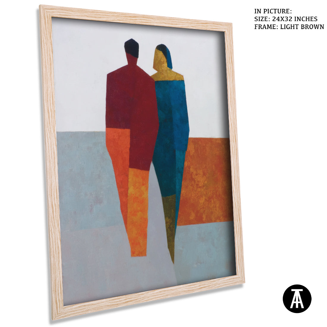 Artwork in Light Brown Frame