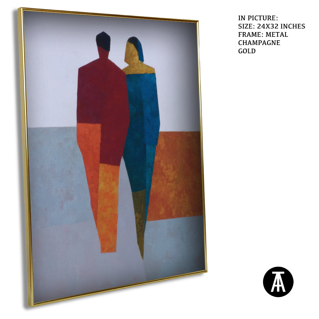 Artwork in Metal Champagne Gold Frame