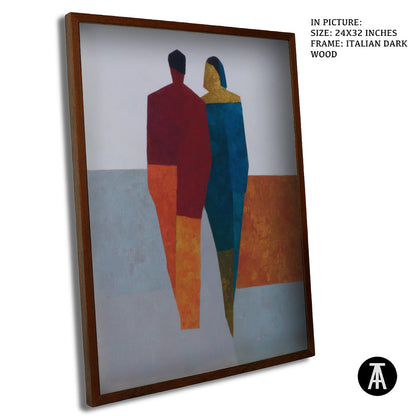 Artwork in Dark Wood Frame