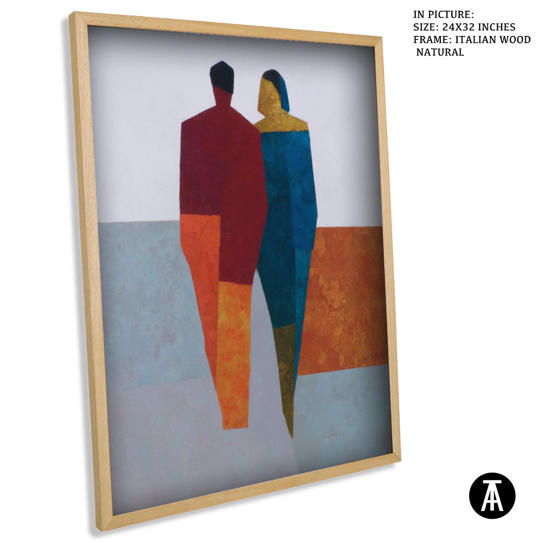 Artwork in Natural Wood Frame