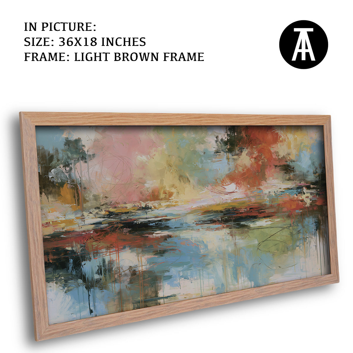 Artwork in Light Brown Frame