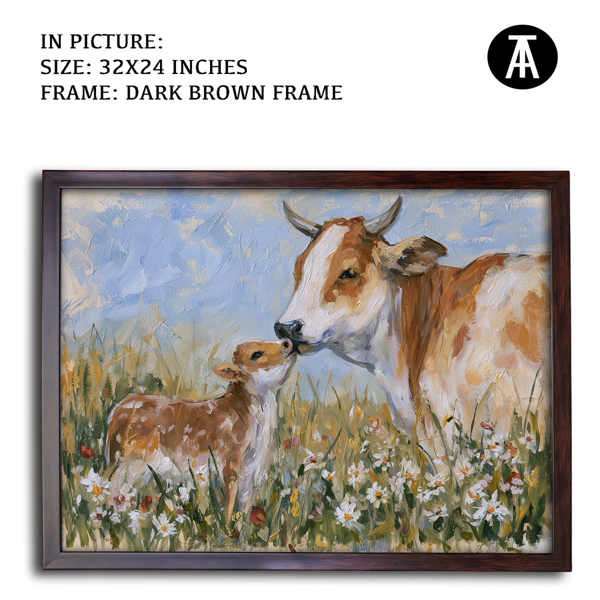 Artwork in Dark Brown Frame